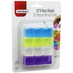 Wenken Renkli Plastik Buz Küpleri, Su Dolu, 12 Parça, 2.5 cm³, BPA İçermez