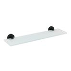 WENKO Cam duvar rafı Bosio Black paslanmaz çelik mat - banyo rafı, paslanmaz çelik, 46,5 x 5,5 x 13,5 cm, mat