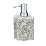 WENKO Sabunluk Terrazzo - Sıvı Sabun Dispenseri, Deterjan Dispenseri Kapasite: 0,24 l, Poliresin, 8 x 16 x 9,5 cm, Çok Renkli