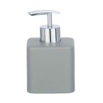 WENKO Sıvı Sabunluk Hexa – Sıvı Sabun Dispenseri, bulaşık deterjanı haznesi kapasitesi: 0,29 l, seramik, 7,5 x 13 x 8,5 cm, gri