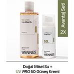 Wennes Doğal Misel Su | Spf50 Nemlendirici Güneş Kremi Avantajlı Set, Anti-aging Destekli Ihlamur Özlü