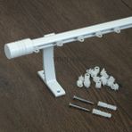 Wenthi Kornişli Metal Rustik Beyaz Venti 20MM Tek Raylı Perde Askısı, Rustik Borusu, Metal Korniş - 270