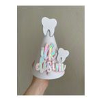 wenucapartyshop İlk Dişim Bebek Karton Parti Şapkası Diş Buğdayı Dişim Çıktı Fotoğraf Çekimi Süsü