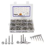 Wenylsam Kauçuk Yıkayıcı ile Kendinden Vuran Vidalar, Metal 410 Paslanmaz Çelik Sac Vidalar için 420 ADET Kendiliğinden Sondaj Vidaları # 8# 10# 12-1/2 "ila 2" Mevcut, Yapı ve Onarım için Gofret Başlı TEK