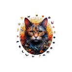 WePuzzleUp Ahşap Puzzle - Kedi ve Çiçek - 333 Parça, 29x29 cm