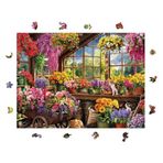 WePuzzleUp Ahşap Puzzle Yetişkin - Çiçek Serası - 450 Parça, 29 x 39 cm - Yapıştırıcı Folyo Dahil - Benzersiz Şekilli Parçalar & Özel Figürler - R1-36