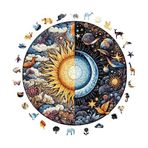 WePuzzleUp Ahşap Puzzle Yetişkin - Gün Ve Gece - 252 Parça, 29 x 29 cm - Yapıştırıcı Folyo Dahil - Benzersiz Şekilli Parçalar & Özel Figürler - A1-05