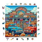 WePuzzleUp Ahşap Puzzle Yetişkin - Küçük Kasaba Pazarı - 353 Parça, 29 x 29 cm - Yapıştırıcı Folyo Dahil - Benzersiz Şekilli Parçalar & Özel Figürler - S1-27