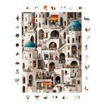 WePuzzleUp Ahşap Puzzle Yetişkin - Labirent Evler - 450 Parça, 29 x 39 cm - Yapıştırıcı Folyo Dahil - Benzersiz Şekilli Parçalar & Özel Figürler - R1-21