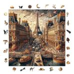 WePuzzleUp Ahşap Puzzle Yetişkin - Masalsı Şehir Paris - 353 Parça, 29 x 29 cm - Yapıştırıcı Folyo Dahil - Benzersiz Şekilli Parçalar & Özel Figürler - S1-16