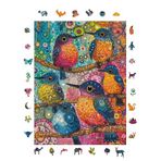 WePuzzleUp Ahşap Puzzle Yetişkin - Neşeli Kuşlar - 450 Parça, 29 x 39 cm - Yapıştırıcı Folyo Dahil - Benzersiz Şekilli Parçalar & Özel Figürler - R1-26