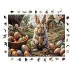 WePuzzleUp Ahşap Puzzle Yetişkin - Paskalya Bahçesi - 450 Parça, 29 x 39 cm - Yapıştırıcı Folyo Dahil - Benzersiz Şekilli Parçalar & Özel Figürler - R1-18