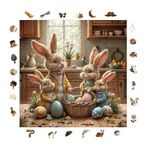 WePuzzleUp Ahşap Puzzle Yetişkin - Paskalya Kutlaması - 353 Parça, 29 x 29 cm - Yapıştırıcı Folyo Dahil - Benzersiz Şekilli Parçalar & Özel Figürler - S1-40
