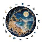 WePuzzleUp Ahşap Puzzle Yetişkin - Saklı Sahil - 252 Parça, 29 x 29 cm - Yapıştırıcı Folyo Dahil - Benzersiz Şekilli Parçalar & Özel Figürler - A1-20