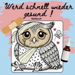 Werd schnell wieder gesund ! Malbuch Gute Besserung: 50 kranke/ verletzte Tiere zum Ausmalen auf dem Weg zur Genesung. Format 21,6x21,6cm