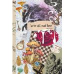 "We're All Mad Here" - A Journal Inspired by Alice in Wonderland: 150-Page Notebook for Writing, Journaling, or Gift Giving | Vintage Literary Collage Design with Author Quote | 6x9 Hardcover