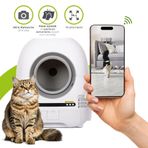 Wero Akıllı Otomatik Kedi Tuvaleti/Kum Kabı Pro Beyaz, HD Kameralı, FRV, 74L+ 9L Geniş Hacim, Lazer Sensörlü, İyonizer Karbon Filtre, Hava Kanalı, 2.4G/5G WiFi Destekli,Kendi Kendini Temizleme, Uygulamadan Kontrol