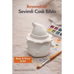 Wesank Boyanabilir Sevimli Cad? Biblo – 6’l? Akrilik Boya ve F?rça Dahil – Dekoratif Hobi Objesi