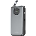 Wesdar S1538 Powerbank 20.000 Mah 65W Dahili Geri Sarılabilir Kablolu Hızlı Şarj - Gri