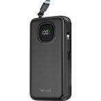 Wesdar S1538 Powerbank 20.000 Mah 65W Dahili Geri Sarılabilir Kablolu Hızlı Şarj - Siyah