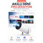 Weskam Android Taşınabilir Projeksiyon Dahili Hoparlör ve Wifi Akıllı Sinema Beyaz Projektör 300