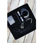wesscollection Su Geçirmez Dokunmatik Erkek Kol Saati Çakmak Tesbih Bileklik Set