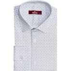 Wessi Beyaz Kaz Ayağı Desenli Slim Fit Gömlek - 3XL