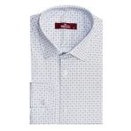 Wessi Beyaz Kaz Ayağı Desenli Slim Fit Gömlek