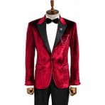 Wessi Bordo Slimfit Damatlık Ceket - 48
