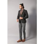 Wessi C-58EYC-34-82 Ekose Desenli Yün Slimfit Ceket