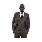Wessi Çizgili Slim Fit Kahverengi Erkek Takım Elbise