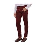 Wessi Dar Kesim Desensiz Beş Cepli Bordo Erkek Pantolon