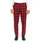 Wessi Dar Kesim Ekose Desenli Bordo Erkek Pantolon - 38