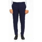 Wessi Dar Kesim Ekose Desenli Lacivert Erkek Pantolon - 50