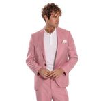 Wessi Desenli İki Parça Pembe Erkek Takım Elbise