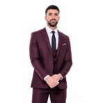 Wessi Desensiz Slim Fit Bordo Erkek Takım Elbise