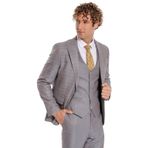 Wessi Ekose Ceketli Slim Fit Açık Mavi Erkek Takım Elbise