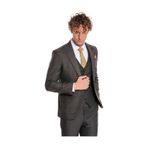 Wessi Ekose Ceketli Slim Fit Füme Erkek Takım Elbise