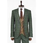 Wessi Ekose Ceketli Yeşil Slim Fit Takım Elbise