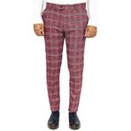 Wessi Ekose Desenli Slim Fit Bordo Erkek Pantolon