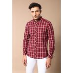 Wessi Erkek Bordo Ekoseli Slim Fit Gömlek