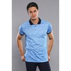 Wessi Erkek Çiçek Desenli Polo Yaka Slim Fit Tişört - Turkuaz