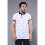 Wessi Erkek Çiçek Desenli Polo Yaka Slim Fit Tişört - XL - Yeşil