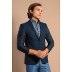 Wessi Erkek Çift Yırtmaç Sırt Kapitone Slim Fit Ceket - Antrasit - 54