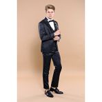 Wessi Erkek Çıkma Yaka Garnili Yelekli Slim Fit Damatlık - 50 - 6 Drop - Yeşil