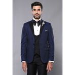 Wessi Erkek Desenli Slim Fit Damatlık Takım Elbise - 50 - 6 Drop - Petrol
