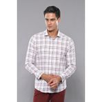 Wessi Erkek Ekose Desenli Uzun Kollu Slim Fit Gömlek - 2XL - Beyaz