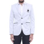 Wessi Erkek Göğüs Nakış Modelli Slim Fit Ceket - Gri - 50