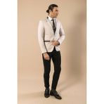 Wessi Erkek Hakim Yaka Slim Fit Ceket - Krem - 44