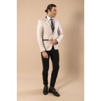 Wessi Erkek Hakim Yaka Slim Fit Ceket - Krem - 50